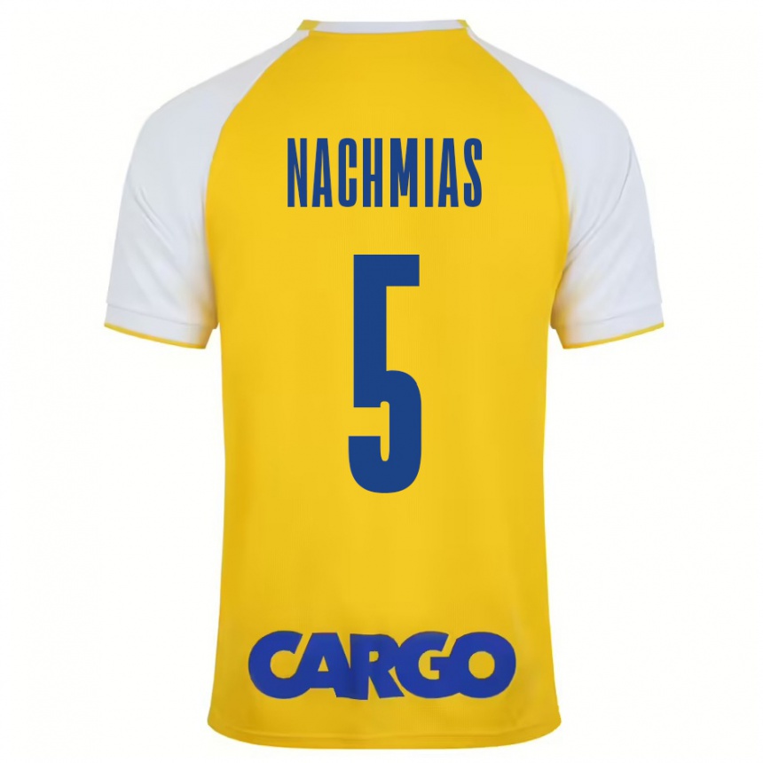 Niño Fútbol Camiseta Idan Nachmias #5 Amarillo Blanco 1ª Equipación 2024/25 Argentina