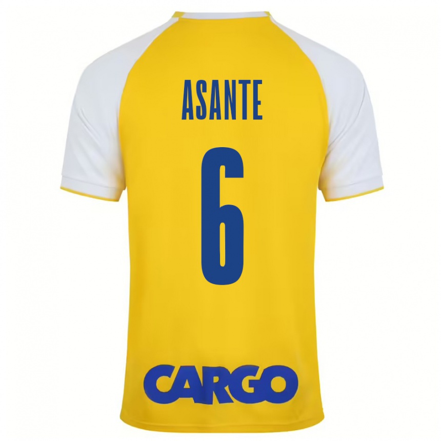 Niño Fútbol Camiseta Tyrese Asante #6 Amarillo Blanco 1ª Equipación 2024/25 Argentina