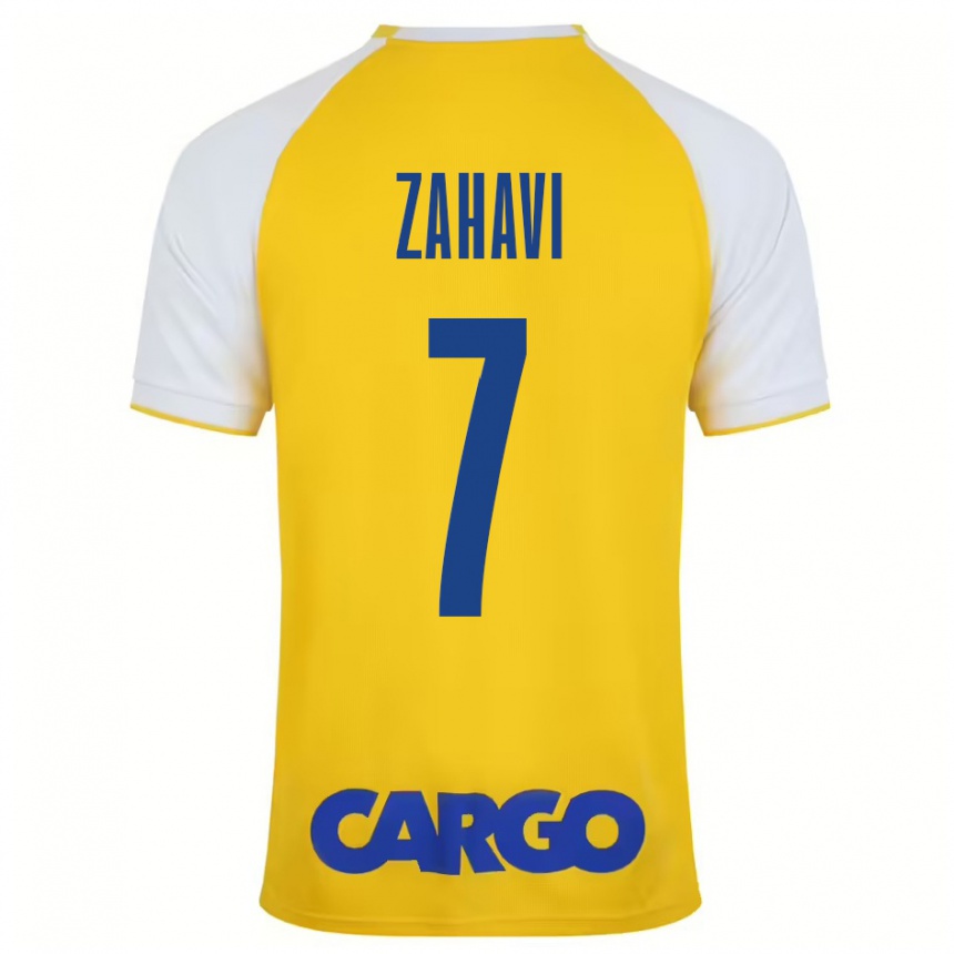 Niño Fútbol Camiseta Eran Zahavi #7 Amarillo Blanco 1ª Equipación 2024/25 Argentina