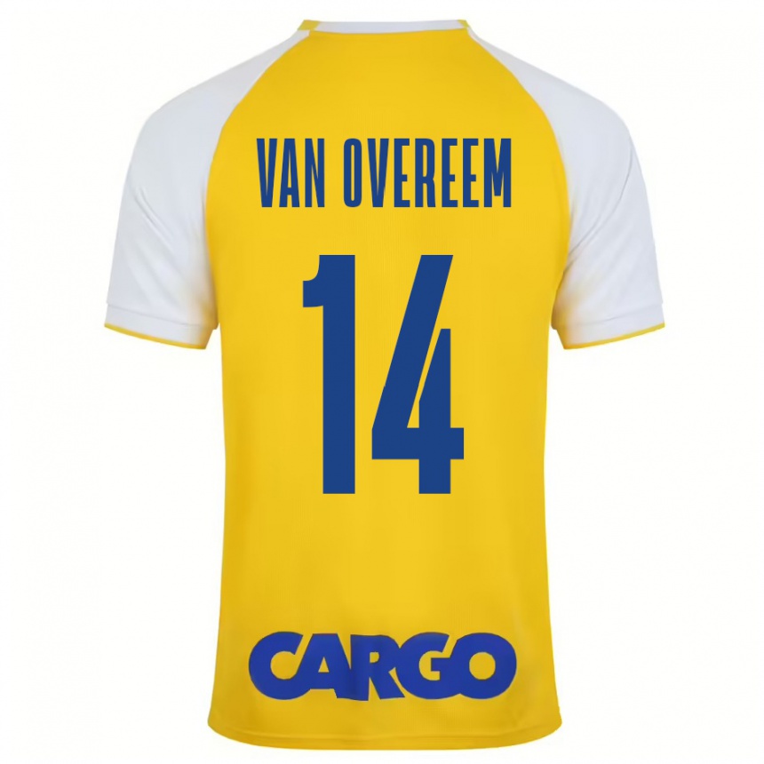 Niño Fútbol Camiseta Joris Van Overeem #14 Amarillo Blanco 1ª Equipación 2024/25 Argentina