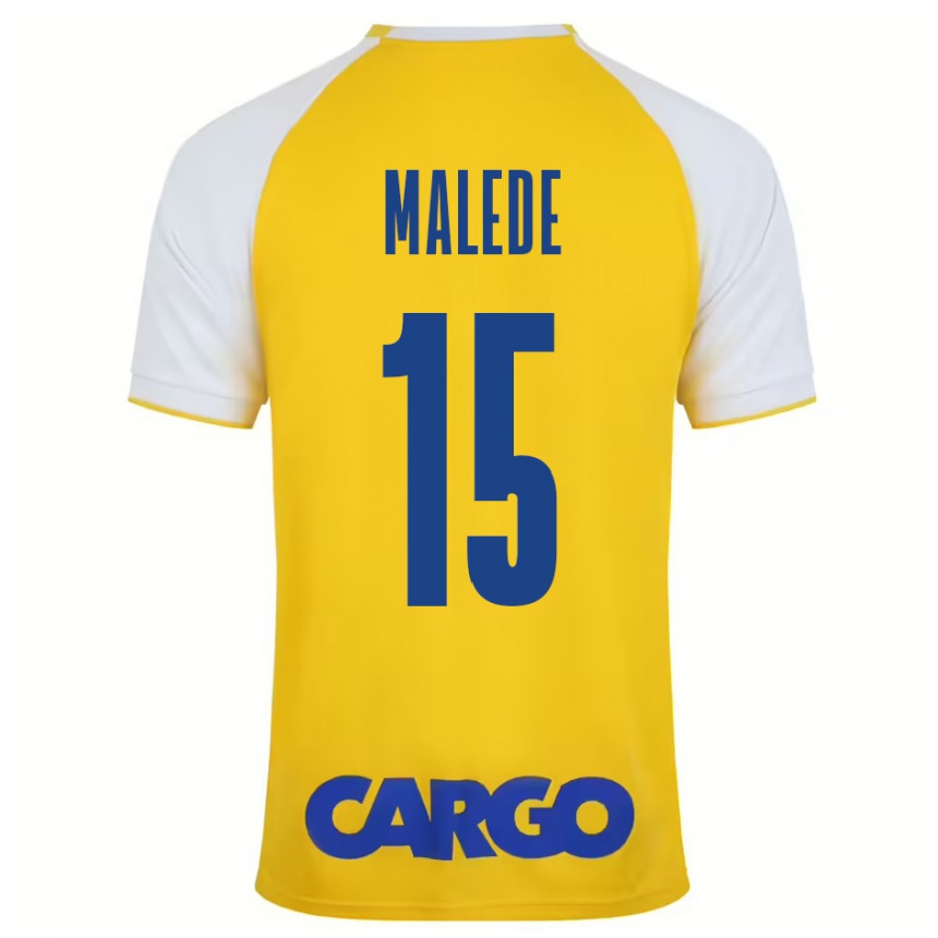 Niño Fútbol Camiseta Yonas Malede #15 Amarillo Blanco 1ª Equipación 2024/25 Argentina