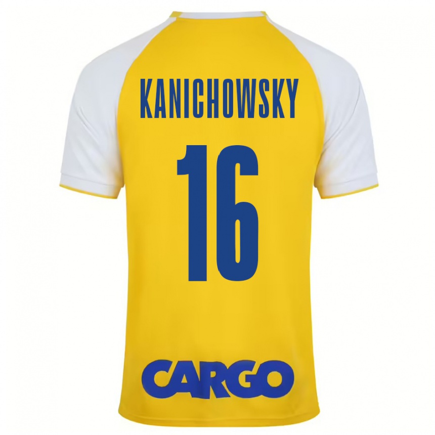 Niño Fútbol Camiseta Gabi Kanichowsky #16 Amarillo Blanco 1ª Equipación 2024/25 Argentina