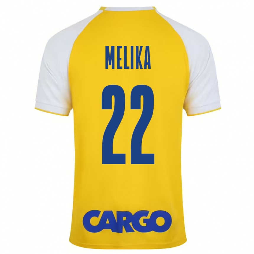 Niño Fútbol Camiseta Ofek Melika #22 Amarillo Blanco 1ª Equipación 2024/25 Argentina