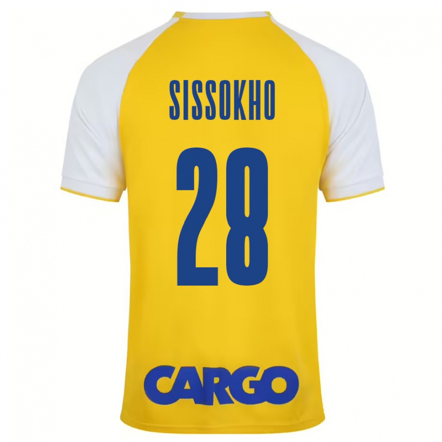 Niño Fútbol Camiseta Issouf Sissokho #28 Amarillo Blanco 1ª Equipación 2024/25 Argentina