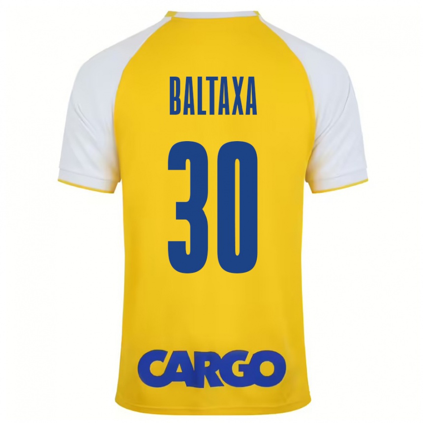 Niño Fútbol Camiseta Matan Baltaxa #30 Amarillo Blanco 1ª Equipación 2024/25 Argentina