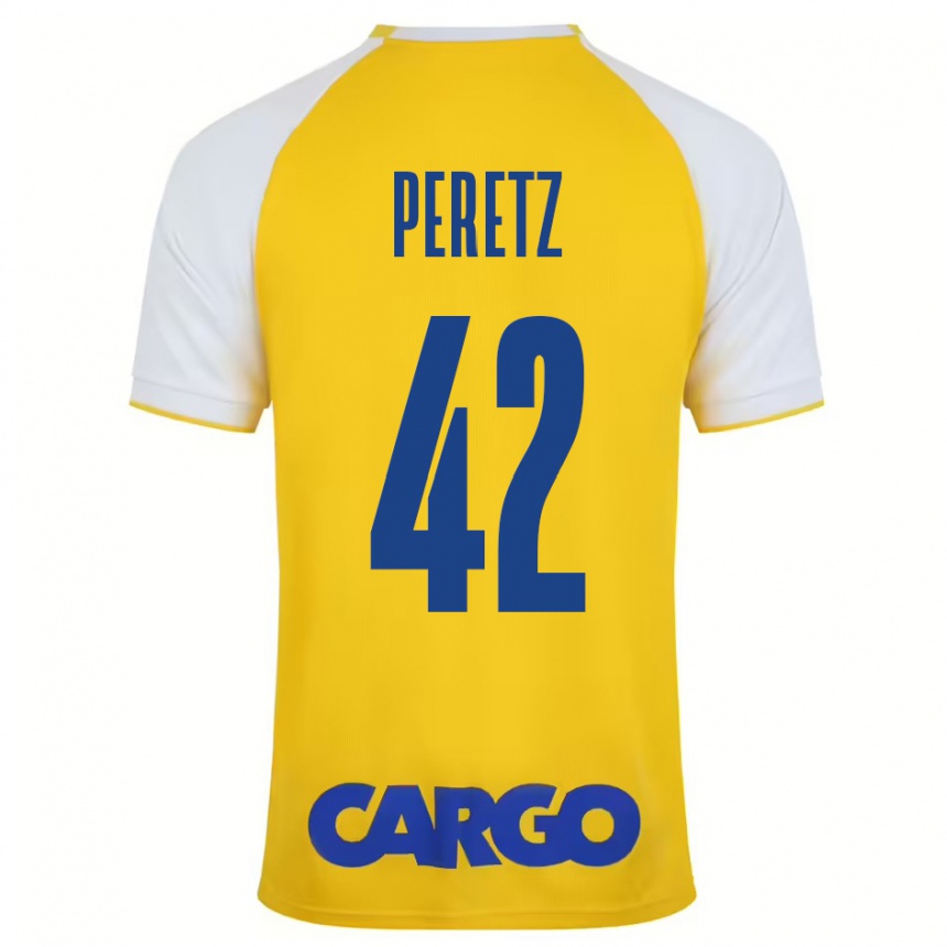 Niño Fútbol Camiseta Dor Peretz #42 Amarillo Blanco 1ª Equipación 2024/25 Argentina