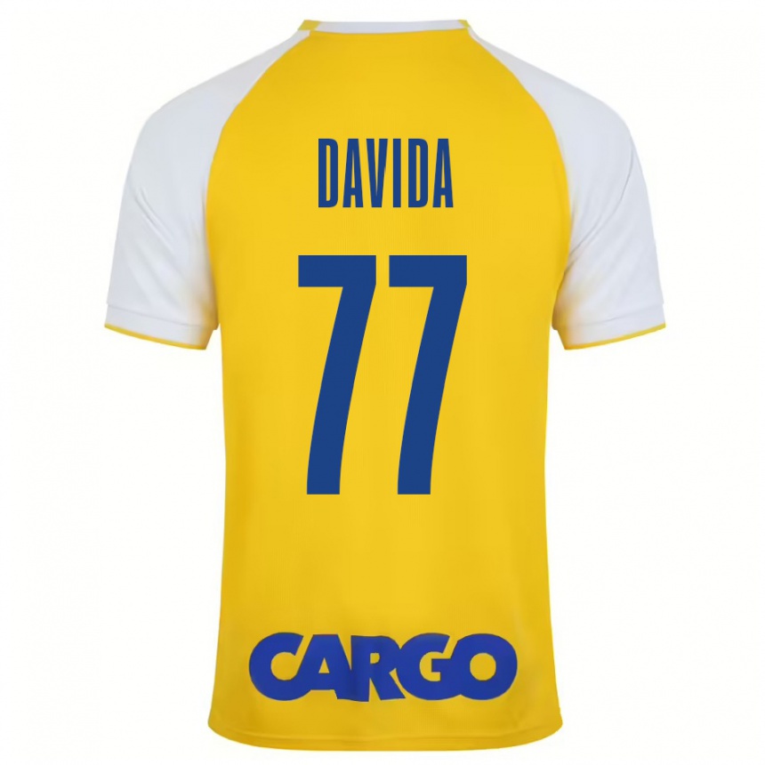 Niño Fútbol Camiseta Osher Davida #77 Amarillo Blanco 1ª Equipación 2024/25 Argentina