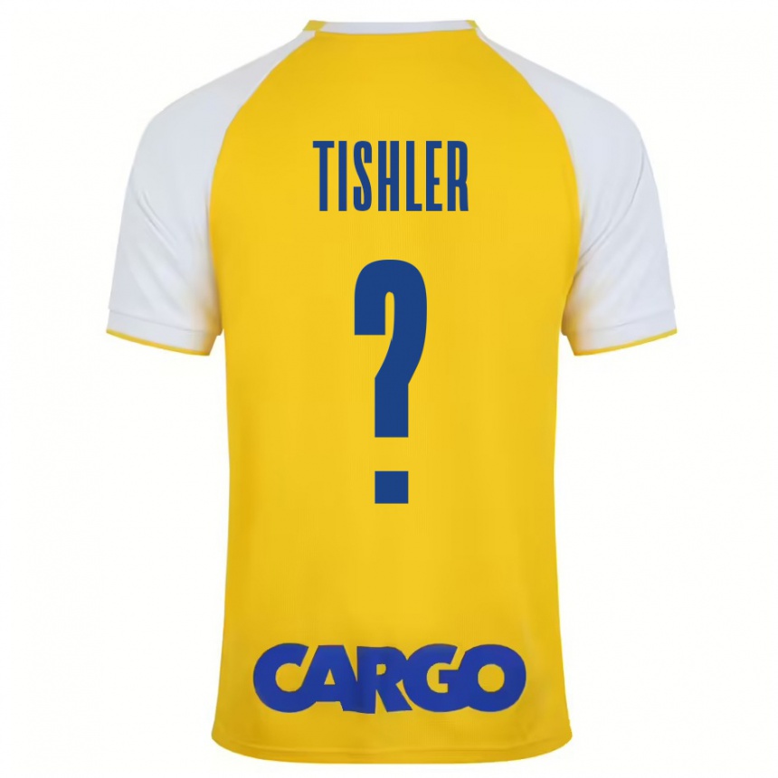 Niño Fútbol Camiseta Daniel Tishler #0 Amarillo Blanco 1ª Equipación 2024/25 Argentina