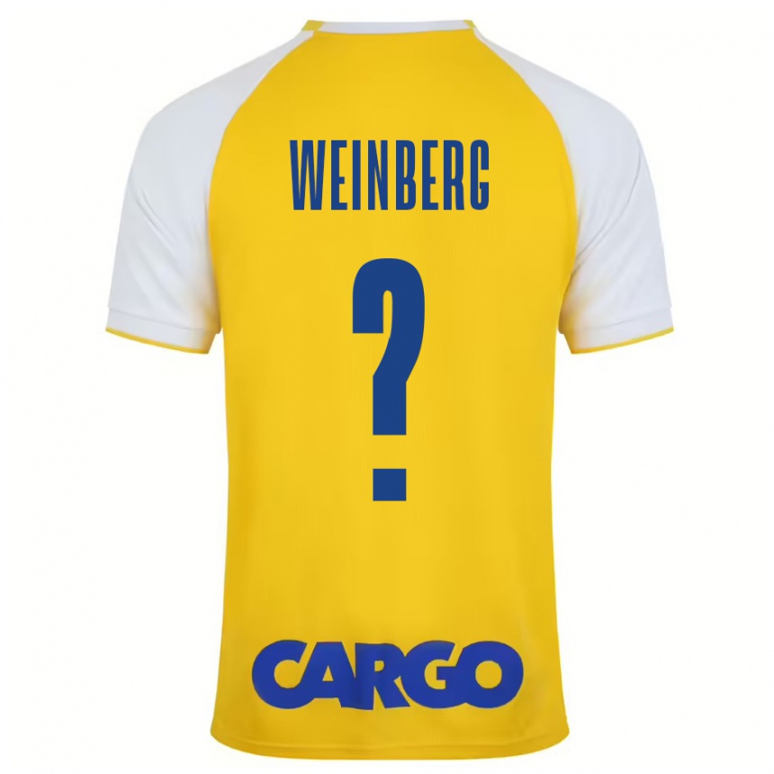 Niño Fútbol Camiseta Idan Weinberg #0 Amarillo Blanco 1ª Equipación 2024/25 Argentina