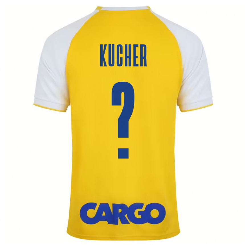 Niño Fútbol Camiseta Yahonatan Kucher #0 Amarillo Blanco 1ª Equipación 2024/25 Argentina