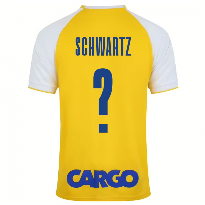 Niño Fútbol Camiseta Noam Schwartz #0 Amarillo Blanco 1ª Equipación 2024/25 Argentina