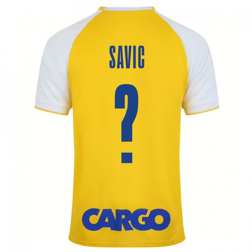 Niño Fútbol Camiseta Rom Savic #0 Amarillo Blanco 1ª Equipación 2024/25 Argentina