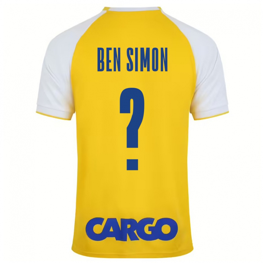 Niño Fútbol Camiseta Ilay Ben Simon #0 Amarillo Blanco 1ª Equipación 2024/25 Argentina