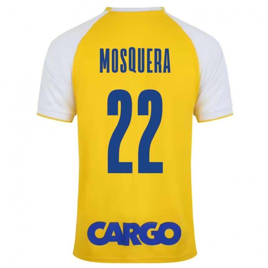 Niño Fútbol Camiseta Orlando Mosquera #22 Amarillo Blanco 1ª Equipación 2024/25 Argentina