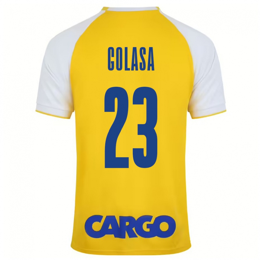 Niño Fútbol Camiseta Eyal Golasa #23 Amarillo Blanco 1ª Equipación 2024/25 Argentina