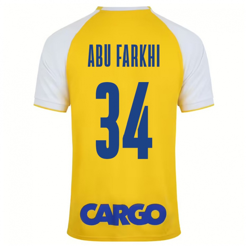 Niño Fútbol Camiseta Sayed Abu Farkhi #34 Amarillo Blanco 1ª Equipación 2024/25 Argentina