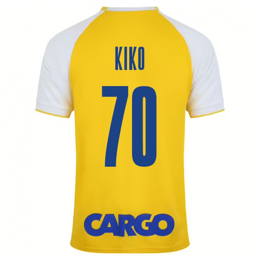 Niño Fútbol Camiseta Kiko Bondoso #70 Amarillo Blanco 1ª Equipación 2024/25 Argentina