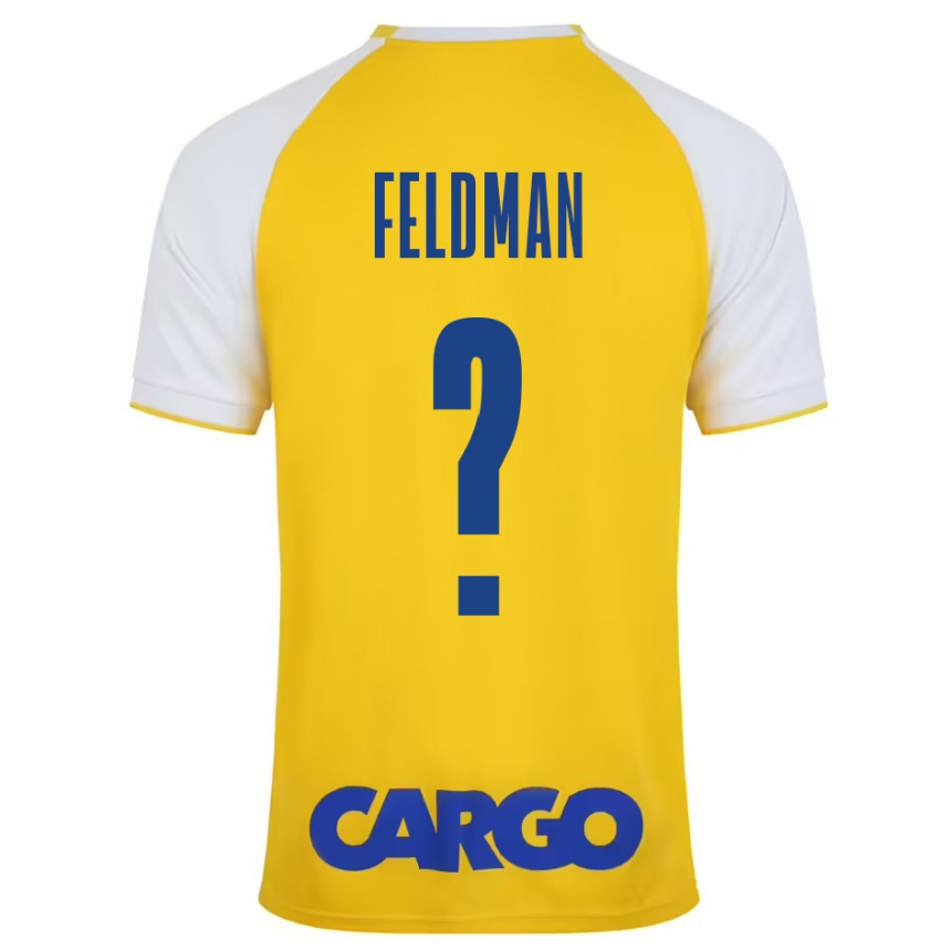 Niño Fútbol Camiseta Ron Feldman #0 Amarillo Blanco 1ª Equipación 2024/25 Argentina