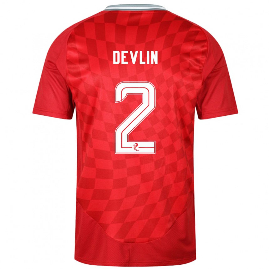 Niño Fútbol Camiseta Nicky Devlin #2 Rojo 1ª Equipación 2024/25 Argentina