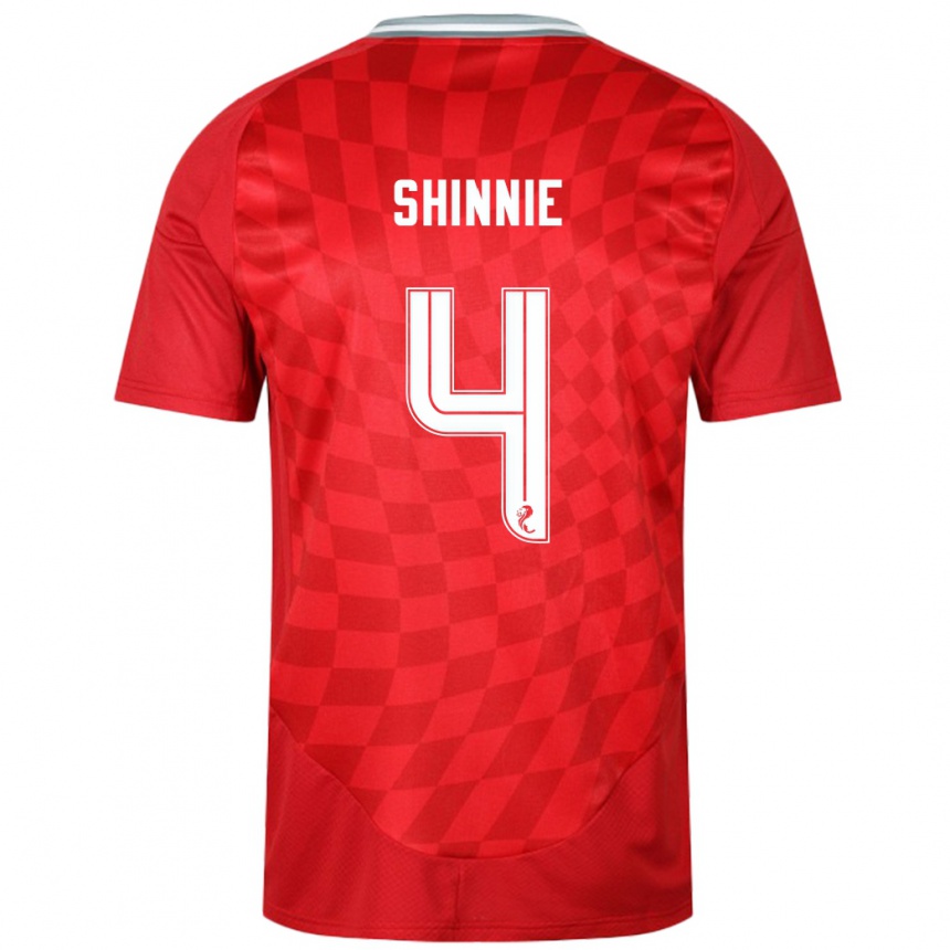 Niño Fútbol Camiseta Graeme Shinnie #4 Rojo 1ª Equipación 2024/25 Argentina