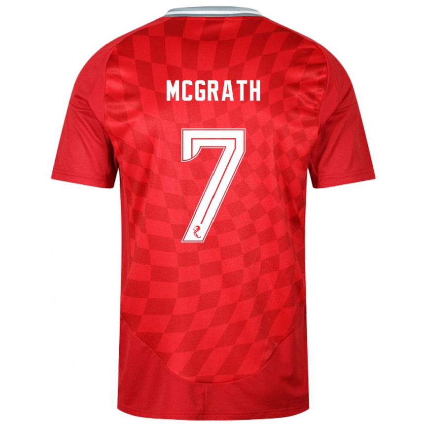 Niño Fútbol Camiseta Jamie Mcgrath #7 Rojo 1ª Equipación 2024/25 Argentina