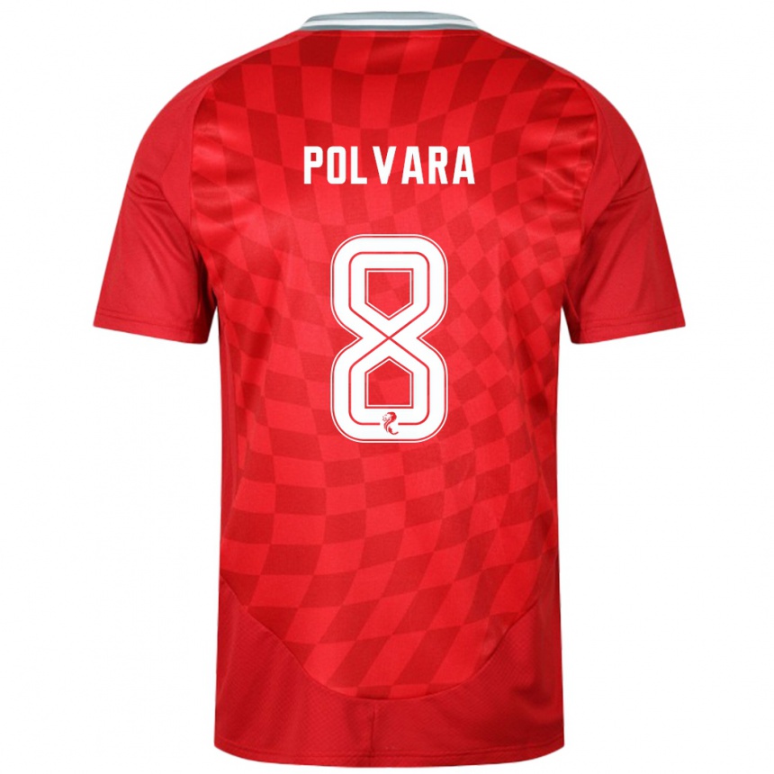 Niño Fútbol Camiseta Dante Polvara #8 Rojo 1ª Equipación 2024/25 Argentina