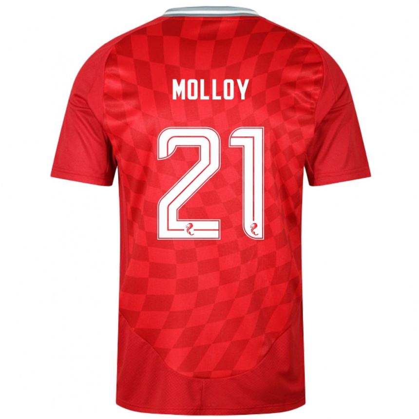 Niño Fútbol Camiseta Gavin Molloy #21 Rojo 1ª Equipación 2024/25 Argentina