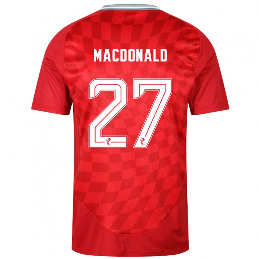 Niño Fútbol Camiseta Angus Macdonald #27 Rojo 1ª Equipación 2024/25 Argentina