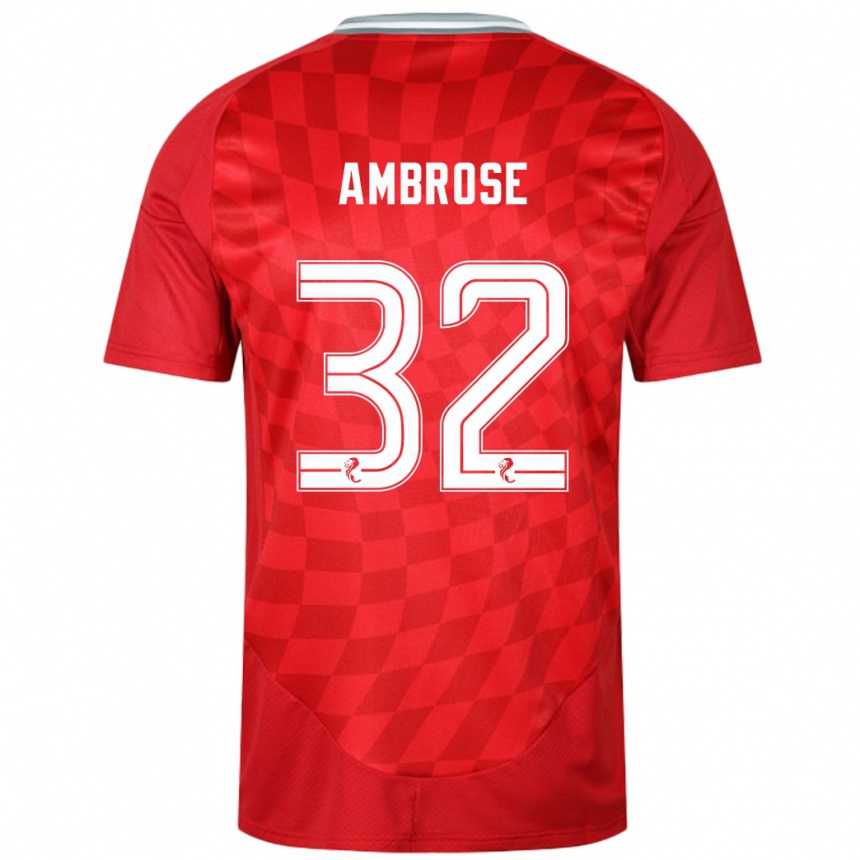 Niño Fútbol Camiseta Peter Ambrose #32 Rojo 1ª Equipación 2024/25 Argentina