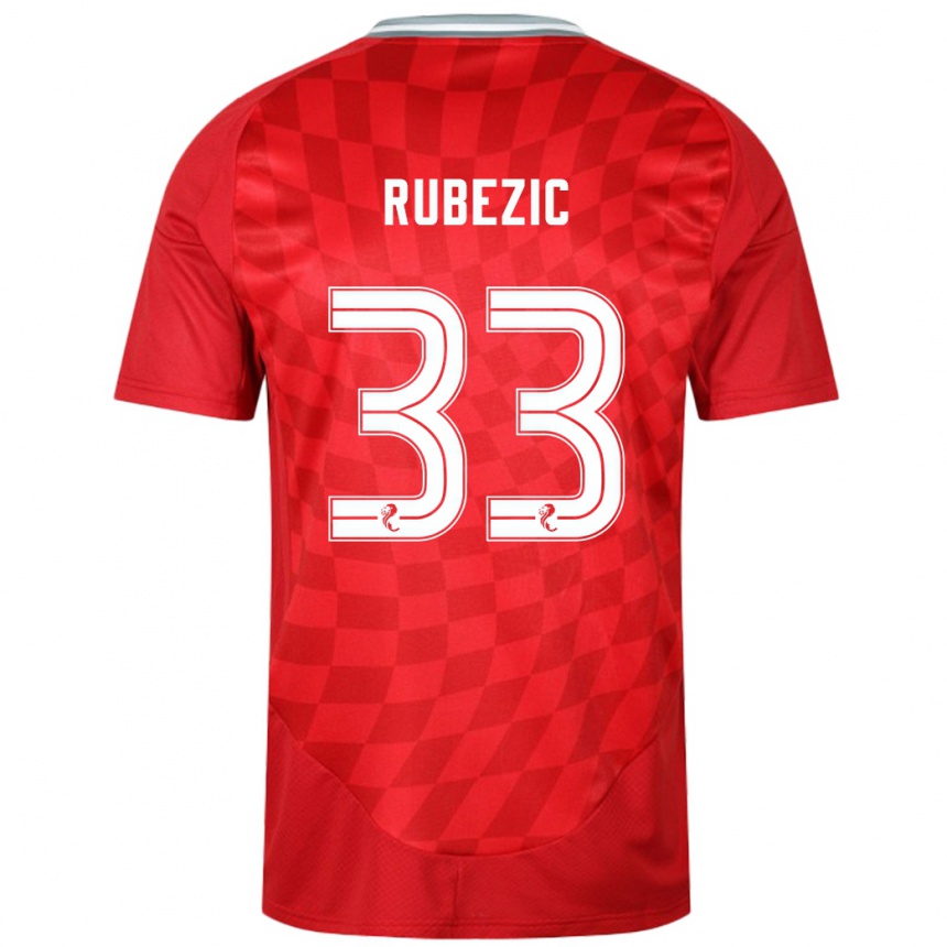 Niño Fútbol Camiseta Slobodan Rubezic #33 Rojo 1ª Equipación 2024/25 Argentina