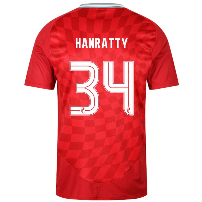 Niño Fútbol Camiseta Kevin Hanratty #34 Rojo 1ª Equipación 2024/25 Argentina