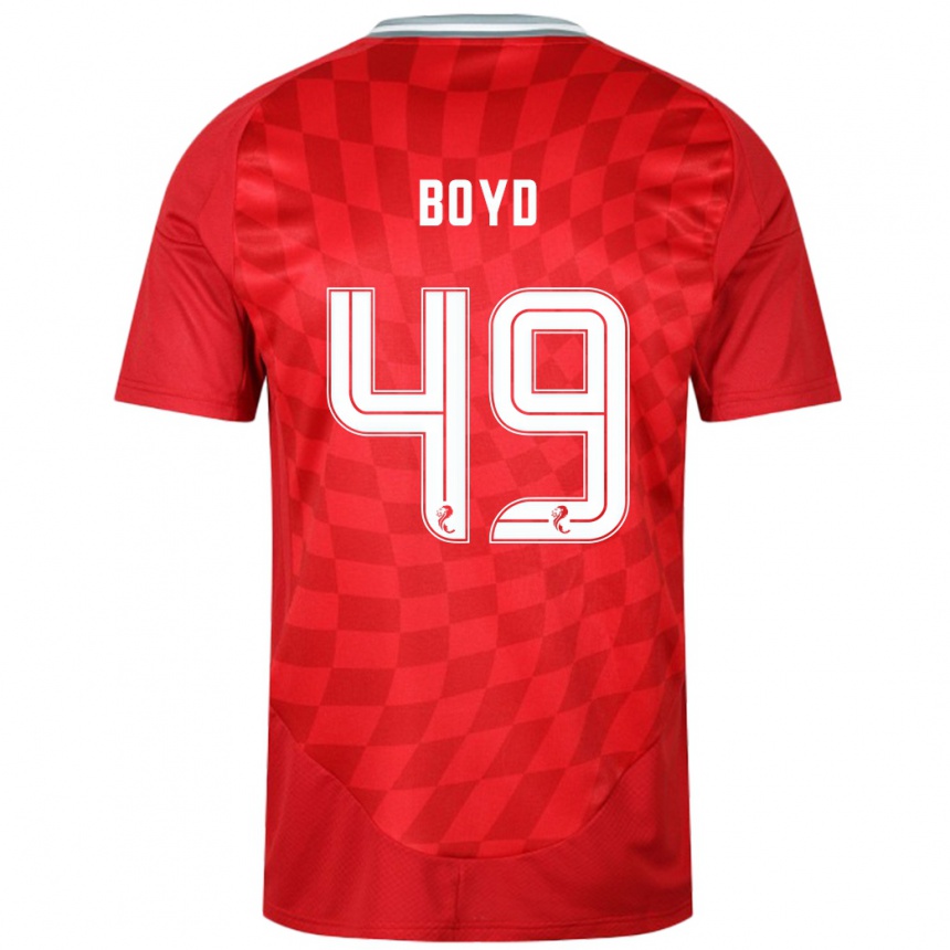 Niño Fútbol Camiseta Fletcher Boyd #49 Rojo 1ª Equipación 2024/25 Argentina