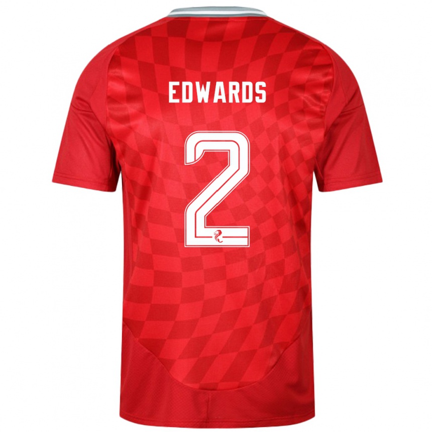 Niño Fútbol Camiseta Lois Edwards #2 Rojo 1ª Equipación 2024/25 Argentina