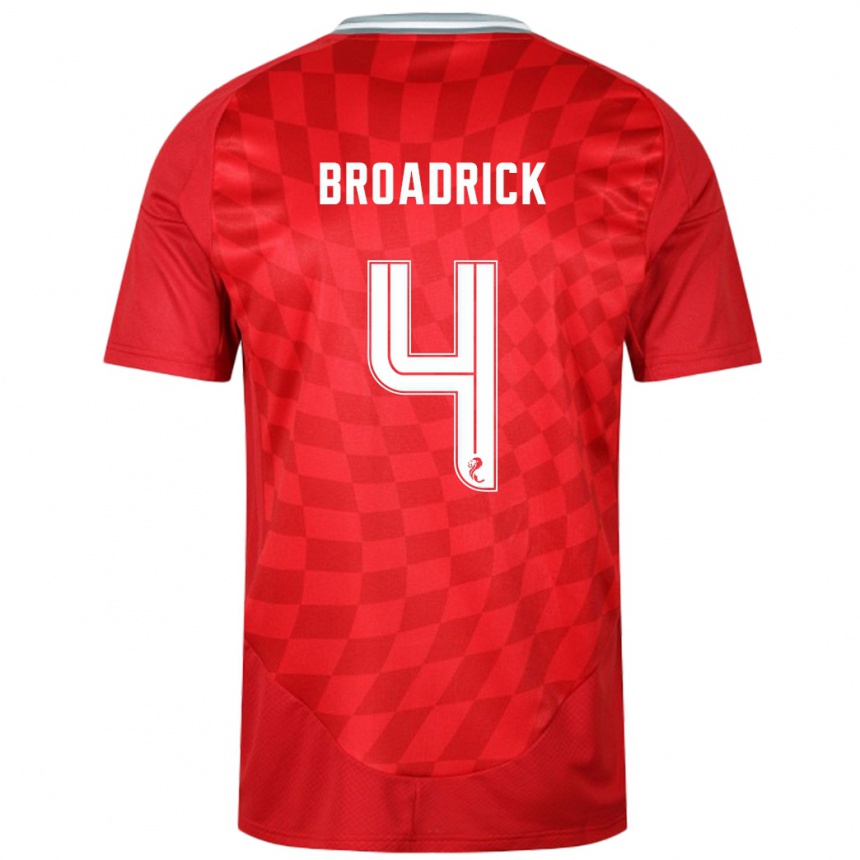 Niño Fútbol Camiseta Jessica Broadrick #4 Rojo 1ª Equipación 2024/25 Argentina