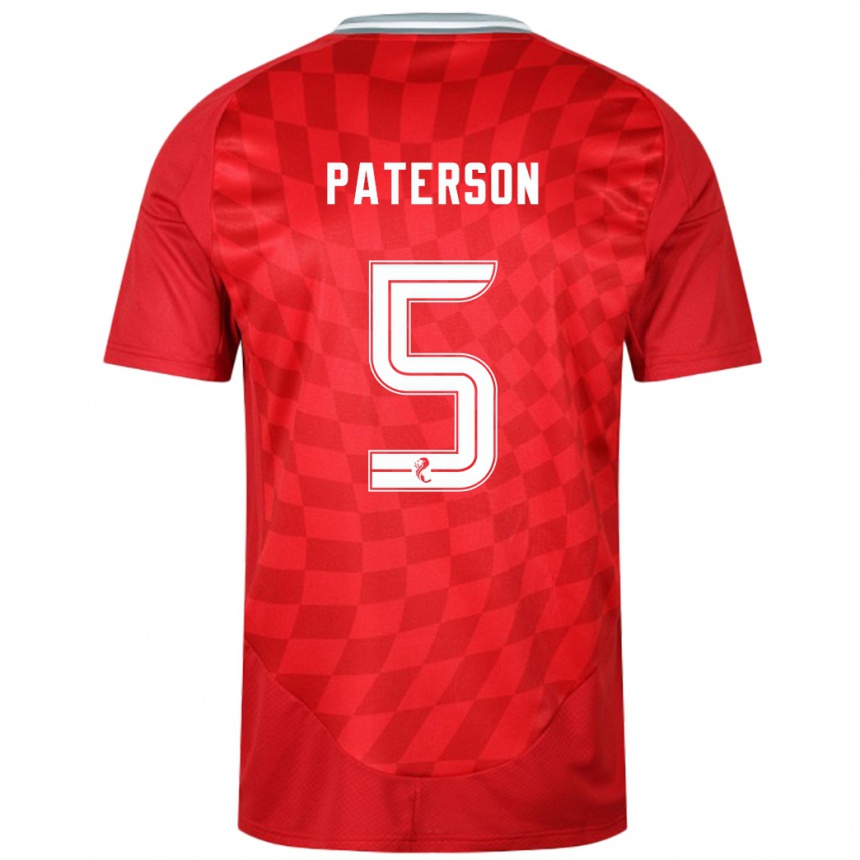 Niño Fútbol Camiseta Donna Paterson #5 Rojo 1ª Equipación 2024/25 Argentina