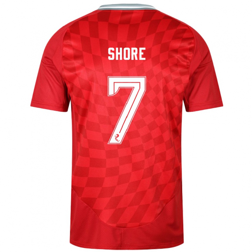 Niño Fútbol Camiseta Eilidh Shore #7 Rojo 1ª Equipación 2024/25 Argentina