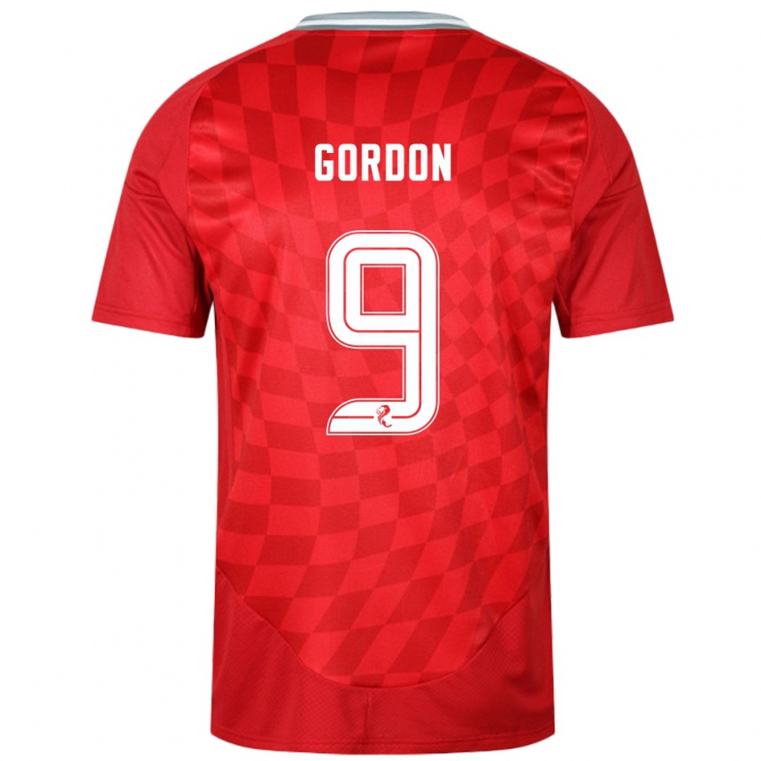 Niño Fútbol Camiseta Lauren Gordon #9 Rojo 1ª Equipación 2024/25 Argentina