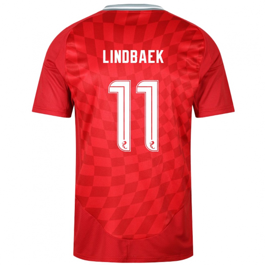 Niño Fútbol Camiseta Adele Lindbaek #11 Rojo 1ª Equipación 2024/25 Argentina