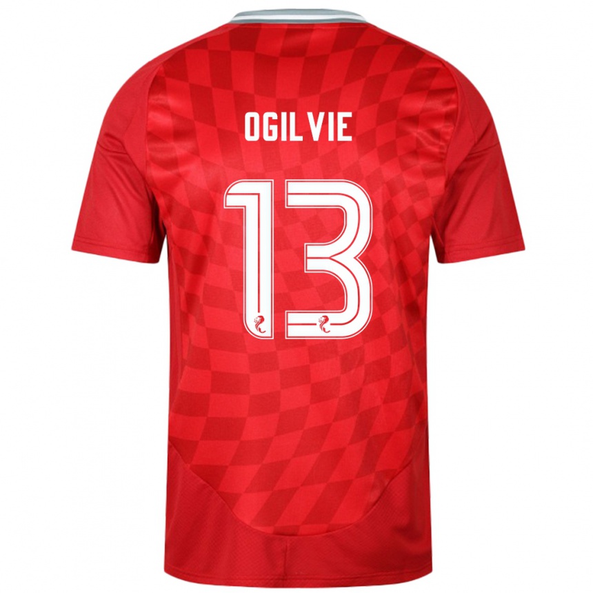 Niño Fútbol Camiseta Francesca Ogilvie #13 Rojo 1ª Equipación 2024/25 Argentina