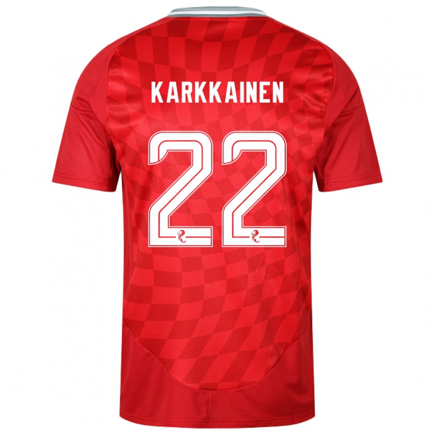 Niño Fútbol Camiseta Elena Kärkkäinen #22 Rojo 1ª Equipación 2024/25 Argentina