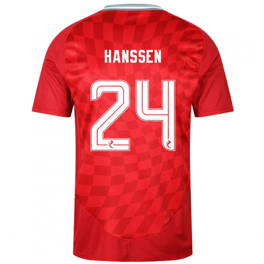 Niño Fútbol Camiseta Nadine Hanssen #24 Rojo 1ª Equipación 2024/25 Argentina