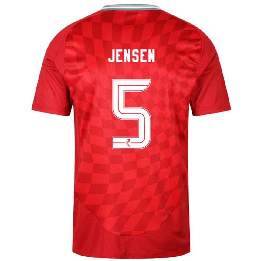 Niño Fútbol Camiseta Richard Jensen #5 Rojo 1ª Equipación 2024/25 Argentina