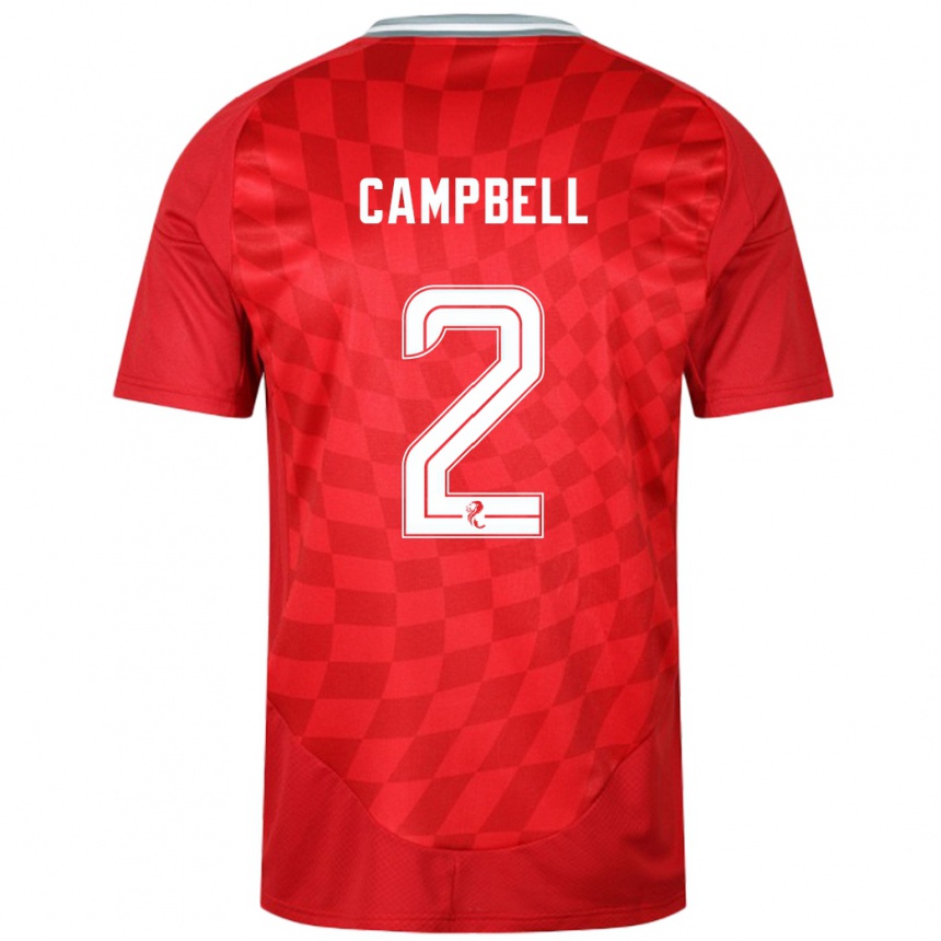 Niño Fútbol Camiseta Loren Campbell #2 Rojo 1ª Equipación 2024/25 Argentina