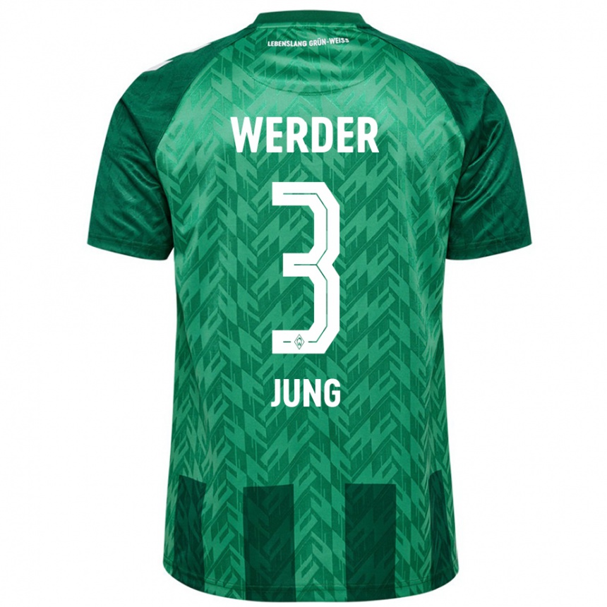 Niño Fútbol Camiseta Anthony Jung #3 Verde 1ª Equipación 2024/25 Argentina