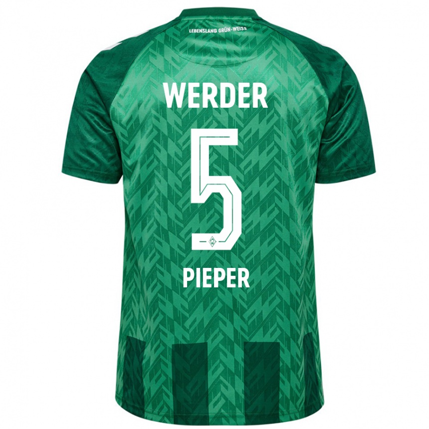 Niño Fútbol Camiseta Amos Pieper #5 Verde 1ª Equipación 2024/25 Argentina