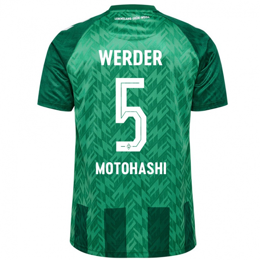 Niño Fútbol Camiseta Yuzuki Motohashi #5 Verde 1ª Equipación 2024/25 Argentina