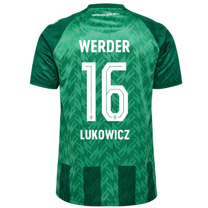 Niño Fútbol Camiseta Maik Lukowicz #16 Verde 1ª Equipación 2024/25 Argentina