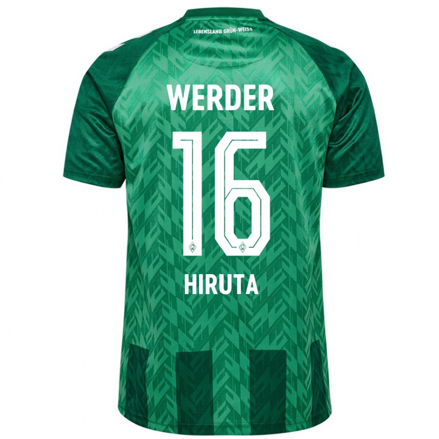 Niño Fútbol Camiseta Ikumi Hiruta #16 Verde 1ª Equipación 2024/25 Argentina