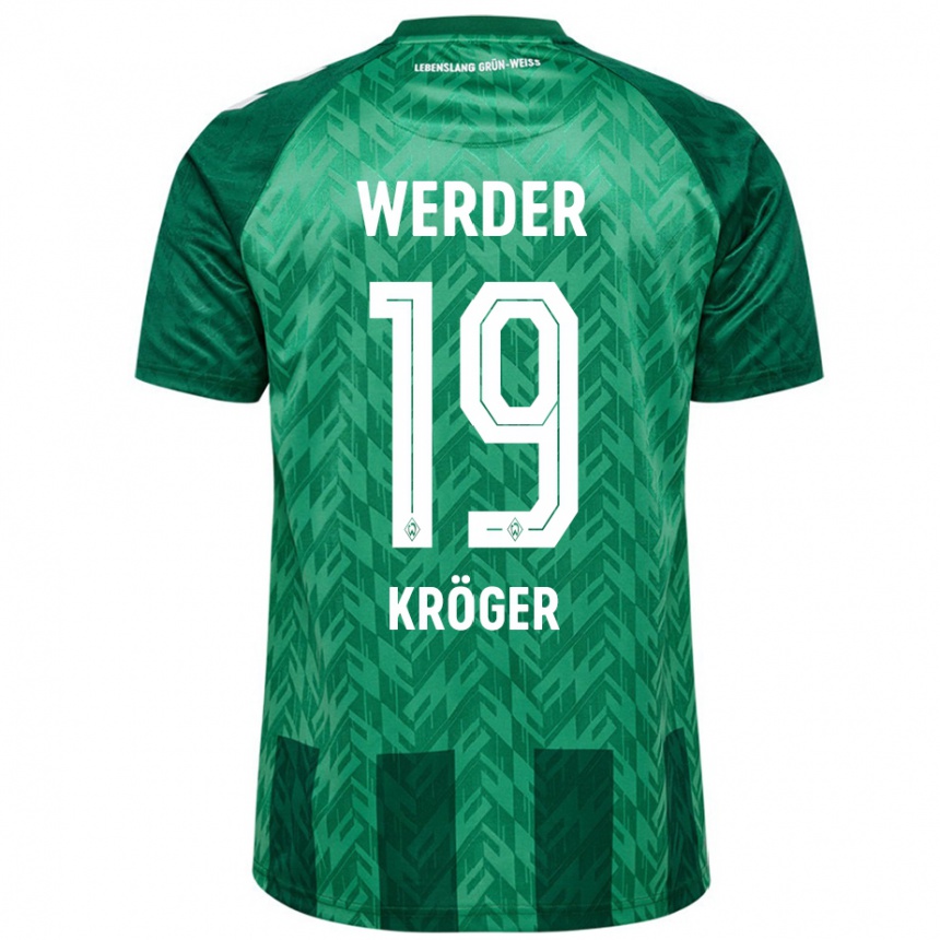 Niño Fútbol Camiseta Moritz Kröger #19 Verde 1ª Equipación 2024/25 Argentina