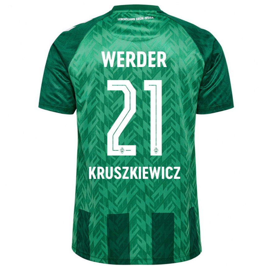 Niño Fútbol Camiseta Jakub Kruszkiewicz #21 Verde 1ª Equipación 2024/25 Argentina